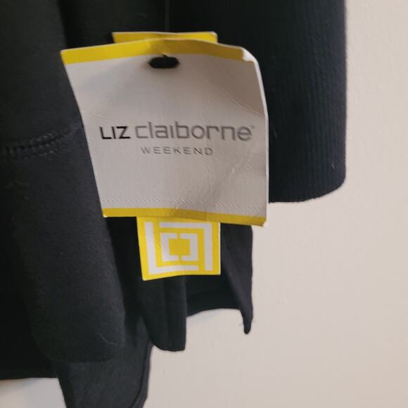 NWT Liz Claiborne Weekend Womens XL Black Liquid Knit Slinky Cowl Neck Tunic Top - Picture 10 of 11